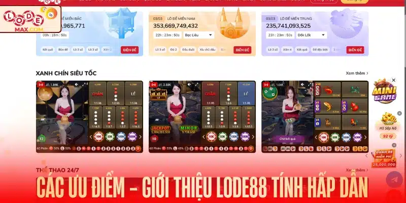 Các ưu điểm - Giới thiệu Lode88 về tính hấp dẫn