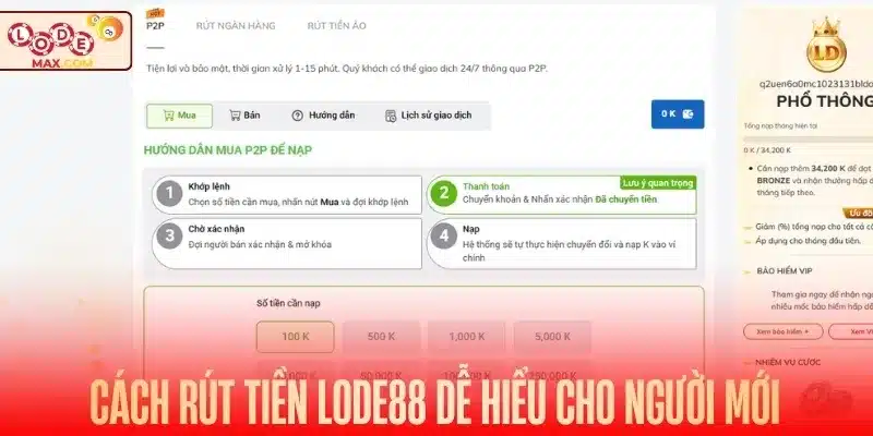Cách rút tiền Lode88 đầy đủ từng bước cho người mới
